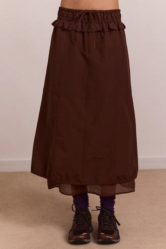 Damson Madder Amber Panel Skirt - Choc