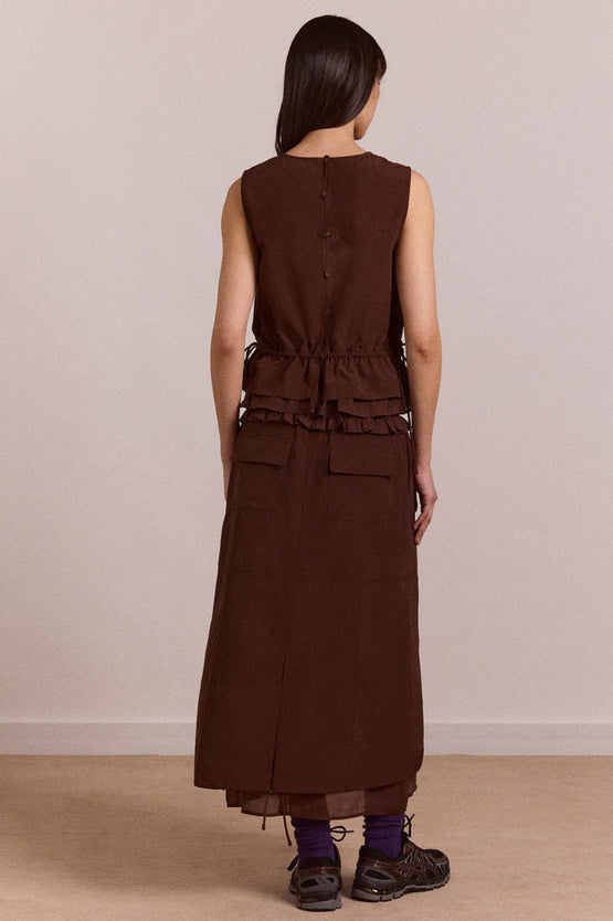 Damson Madder Amber Panel Skirt - Choc
