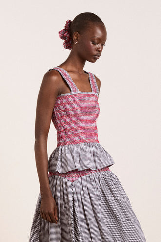 Damson Madder Ami Cami - Black White Gingham