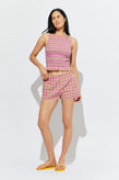 Ruby Anastasia Tank - Pink Yellow Tartan