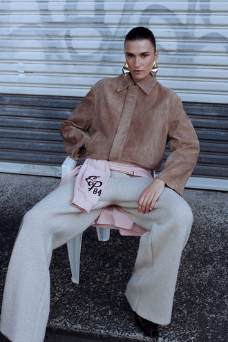 Ena Pelly Ana Suede Bomber - Toffee