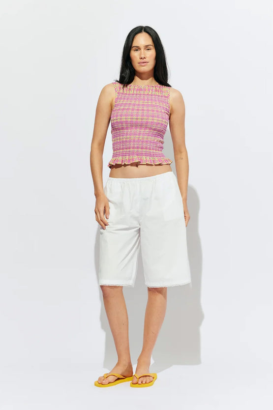Ruby Anastasia Tank - Pink Yellow Tartan