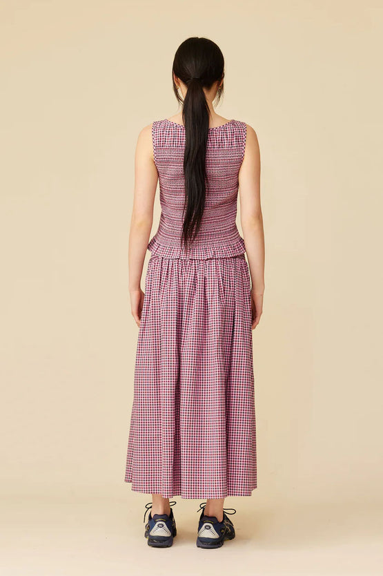 Ruby Anastasia Skirt - Pink Petrol Gingham