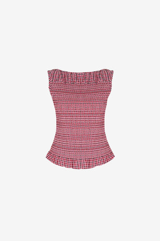 Ruby Anastasia Tank - Pink Petrol Gingham