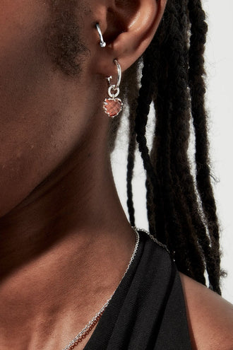 Stolen Girlfriends Club Love Anchor Earrings - Silver Orange Citrine