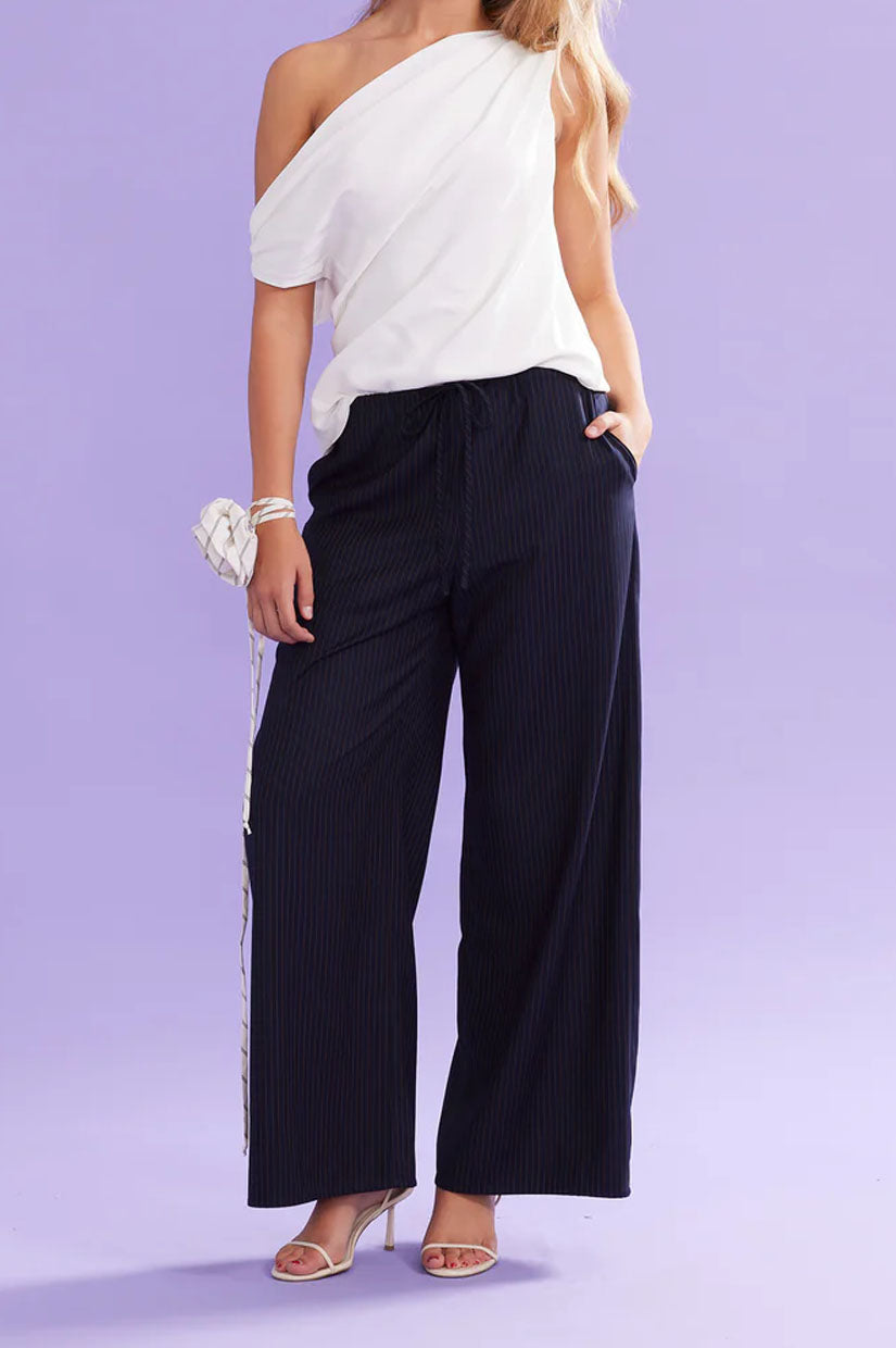 Ruby Andie Pinstripe Pant - Navy Copper