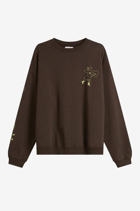 Damson Madder Apple Peel Sweatshirt - Chocolate