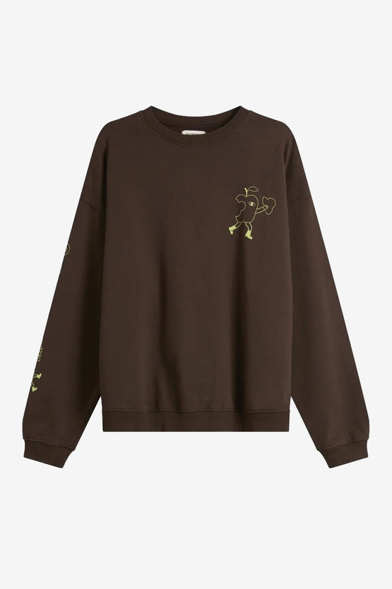 Damson Madder Apple Peel Sweatshirt - Chocolate