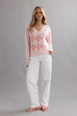 Caitlin Crisp Argyle Jumper - Marshmellow