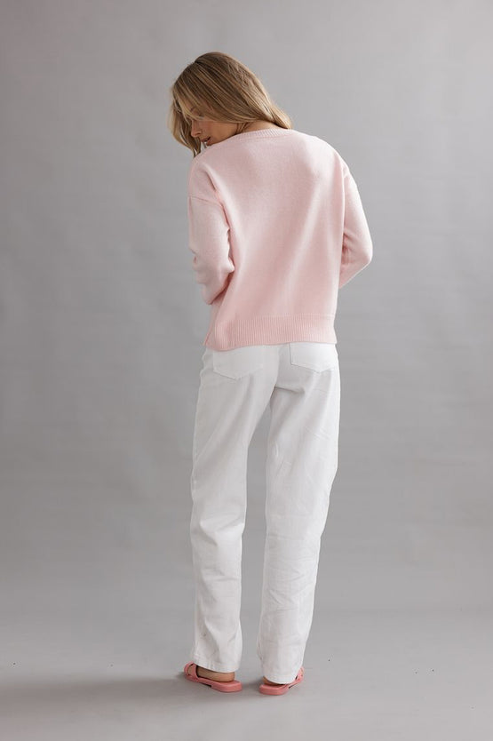 Caitlin Crisp Argyle Jumper - Marshmellow