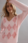 Caitlin Crisp Argyle Jumper - Marshmellow