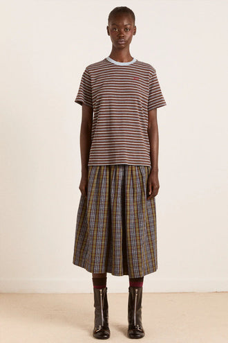 Damson Madder Ariel SS Tee - Brown/Blue