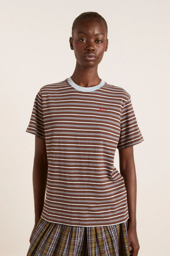 Damson Madder Ariel SS Tee - Brown/Blue