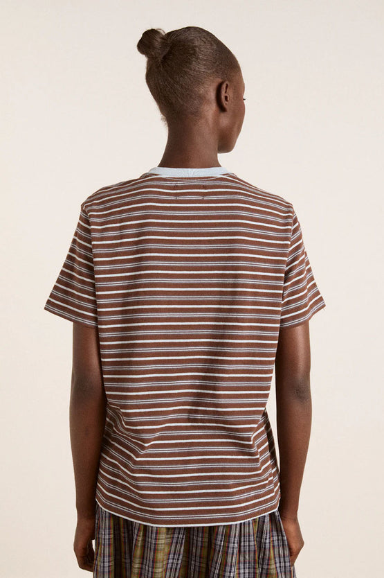 Damson Madder Ariel SS Tee - Brown/Blue