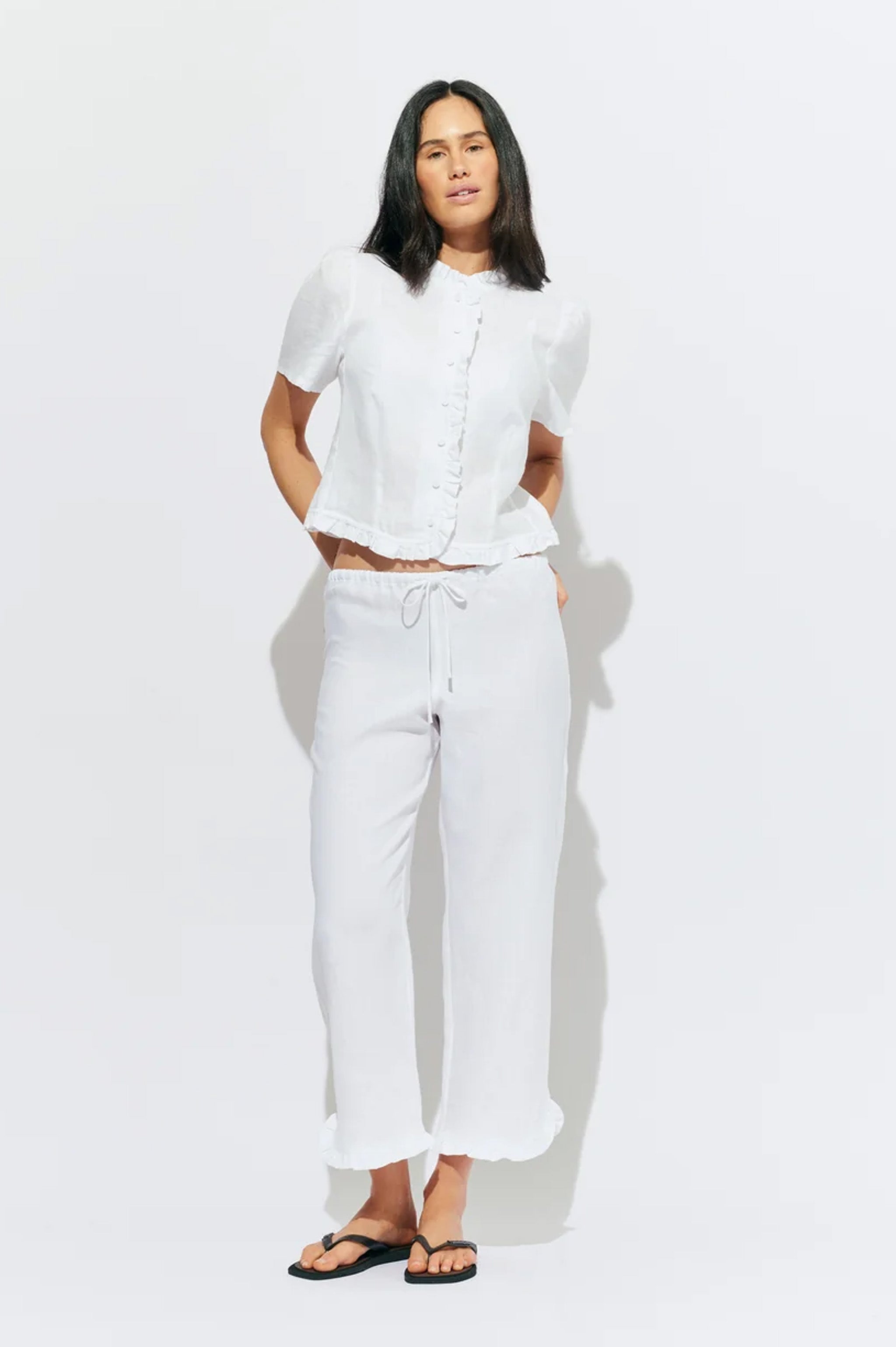 Ruby Arlo Linen Top - White
