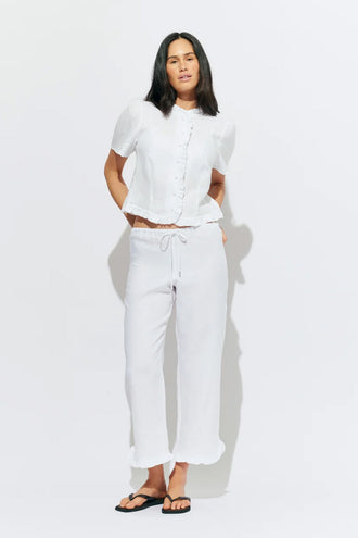 Ruby Arlo Linen Top - White