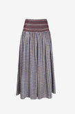 Ruby Anastasia Skirt - Navy Orange Tartan