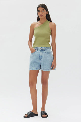 Assembly Asymmetrical Jersey Tank - Agave