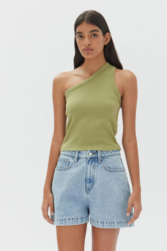 Assembly Asymmetrical Jersey Tank - Agave