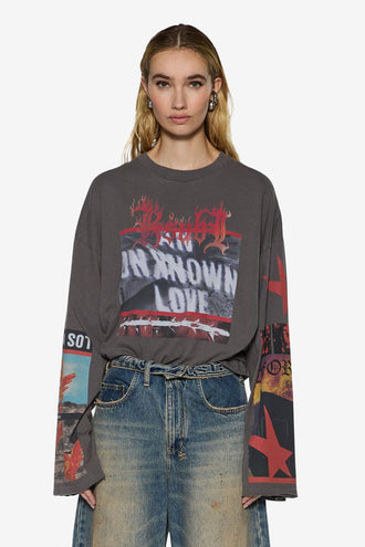Ksubi Altar LS Boyfriend Tee - Charcoal