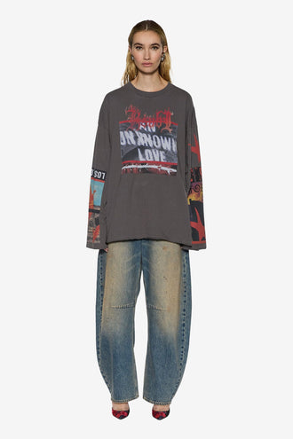 Ksubi Altar LS Boyfriend Tee - Charcoal