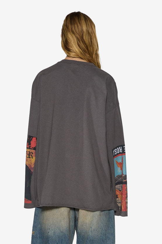 Ksubi Altar LS Boyfriend Tee - Charcoal