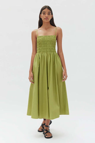 Assembly Aubrey Rouched Dress - Agave