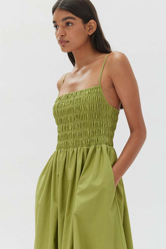 Assembly Aubrey Rouched Dress - Agave