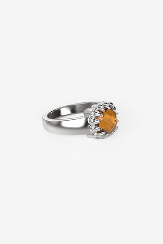 Stolen Girlfriends Club Baby Claw Ring - Silver Orange Citrine