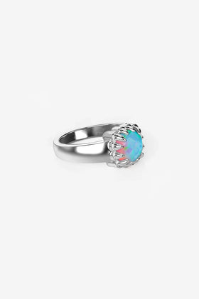 Stolen Girlfriends Club Baby Claw Ring - Silver/Opal