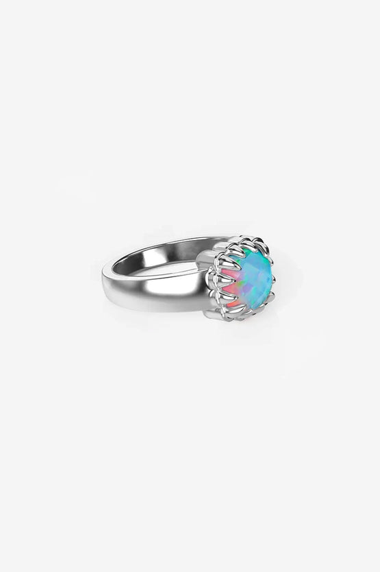 Stolen Girlfriends Club Baby Claw Ring - Silver/Opal