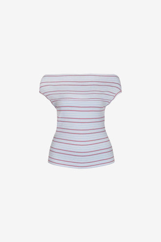 Ruby Emma Knit Top - Baby Blue Red