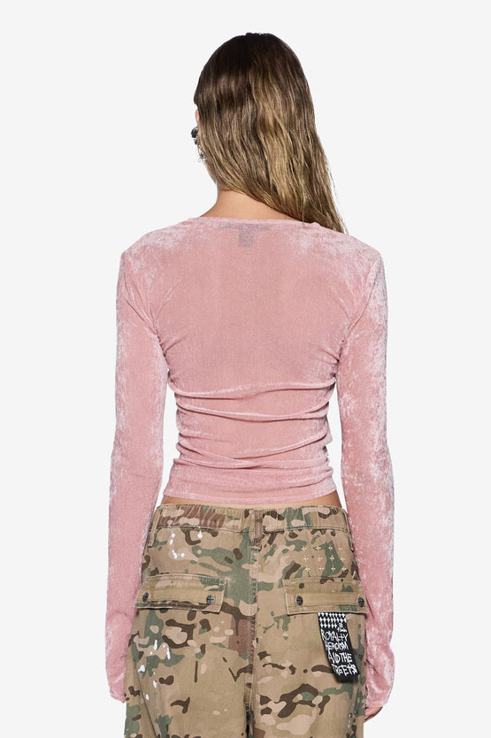 Ksubi Baby Girl Mesh Top - Cameo Pink