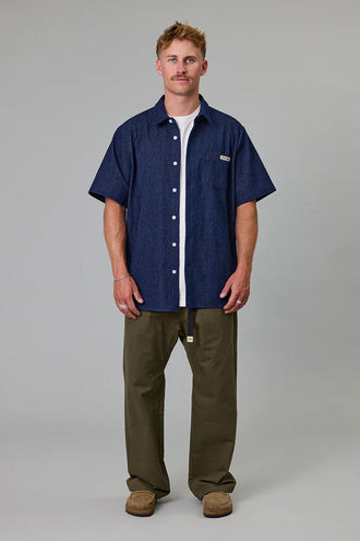 Just Another Fisherman Ballast SS Shirt - Stripe Denim