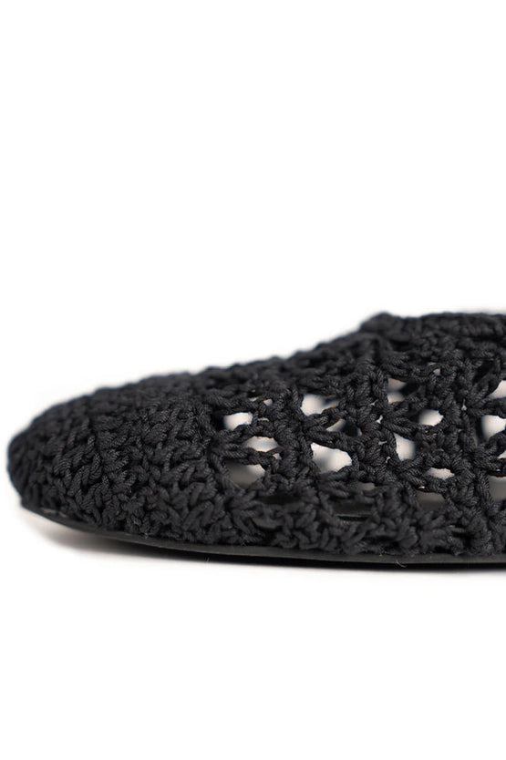 La Tribe Crochet Ballet Flat - Black