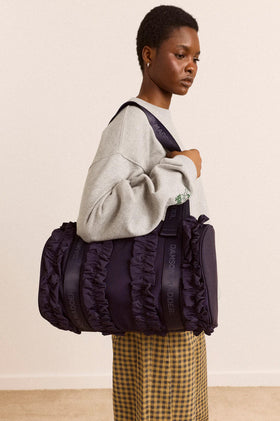 Damson Madder Brooke Frill Barrel Bag - Navy