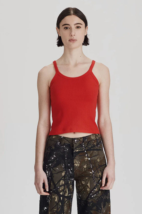 Commoners Base Rib Thin Tank - Red