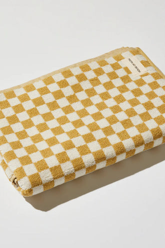 House Of Nunu Bath Towel - Yellow Check