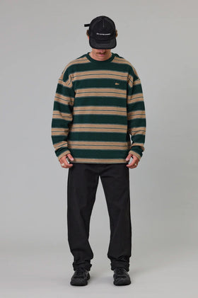 Just Another Fisherman Bay LS Tee - Green Stripe