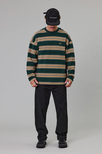 Just Another Fisherman Bay LS Tee - Green Stripe