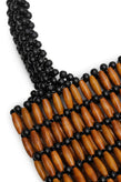 La Tribe Beaded Bag - Black/Tan