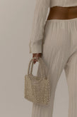 La Tribe Beaded Bag - Bone