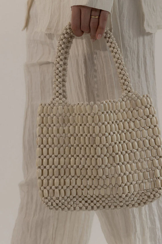 La Tribe Beaded Bag - Bone