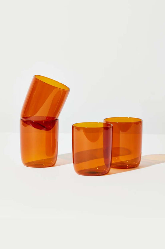 House Of Nunu Belly Cups Set Of 4 - Amber