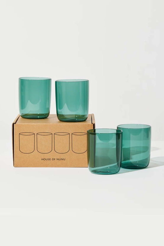House Of Nunu Belly Cups Set Of 4 - Teal