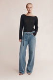 Marle Belted Wide Leg Jean - Light Wash