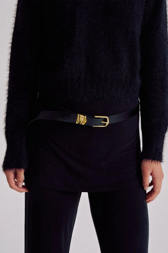 Brie Leon Everyday Buckle Belt - Black