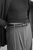 La Tribe Thin Woven Belt - Black