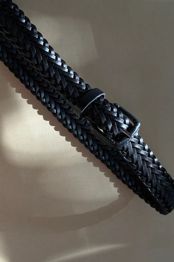 La Tribe Thin Woven Belt - Black