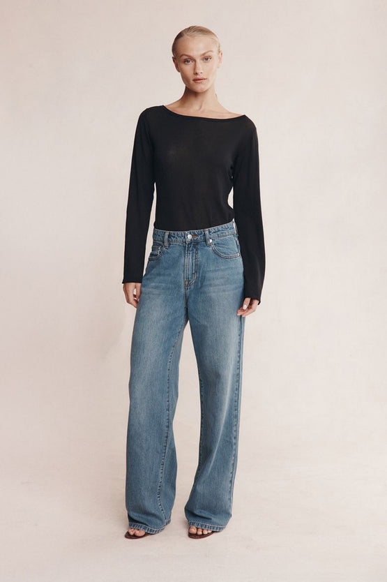 Marle Belted Wide Leg Jean - Light Wash